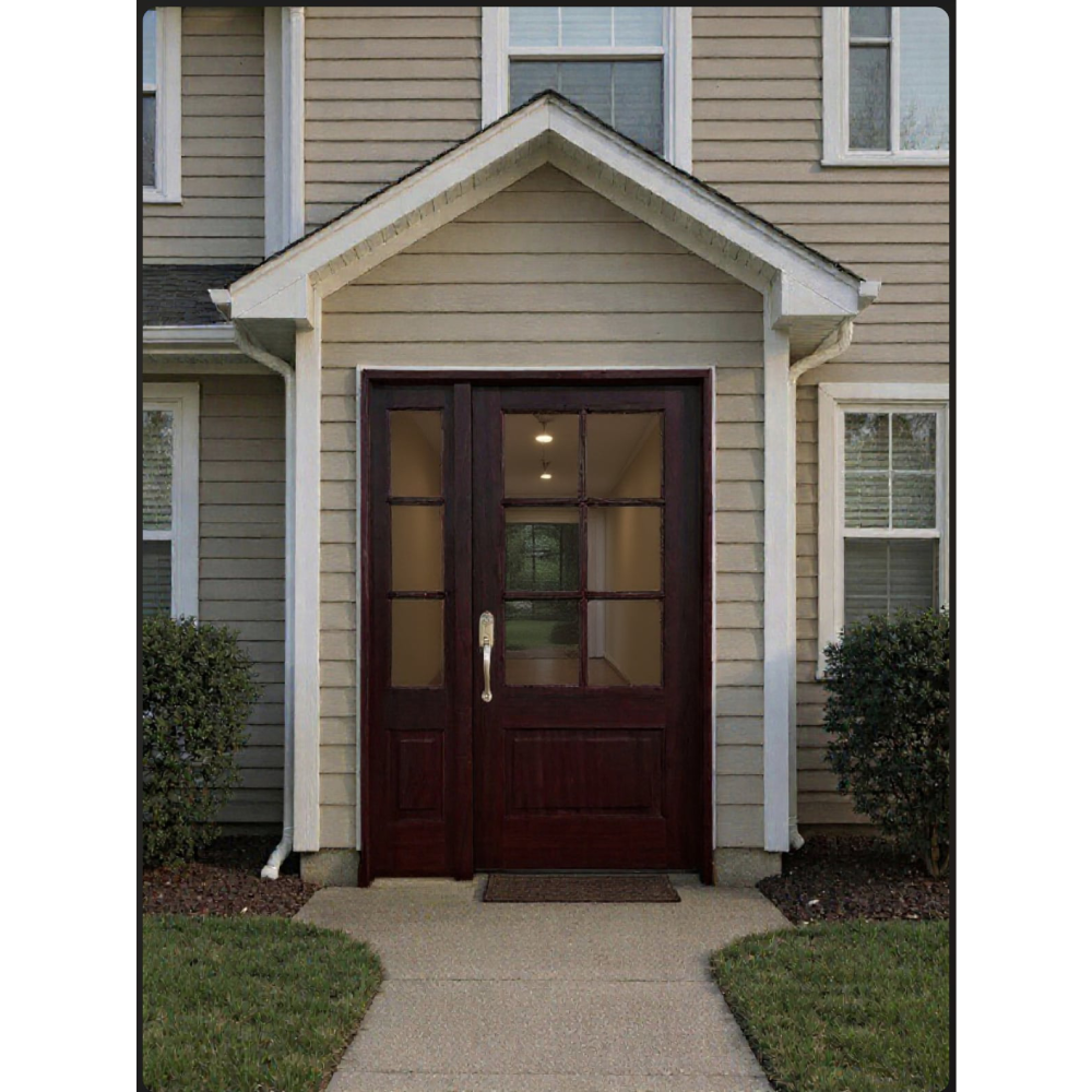 4/5x6/8 Exterior Mahogany Door with 6 Lites Without Trim and One Sidelight